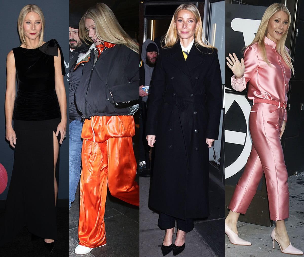Gwyneth Paltrow showcases her diverse, sleek style throughout the Marty Supreme press tour in New York City, wearing Valentino, Lacoste, Thom Browne, and Calvin Klein