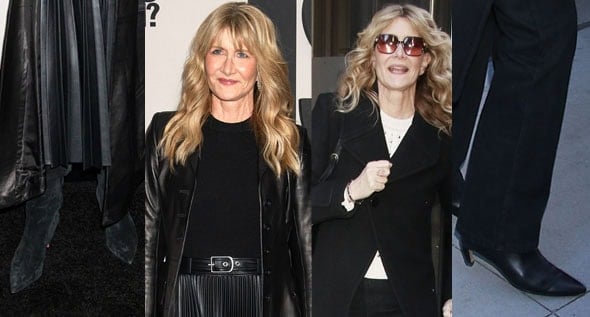 Laura Dern Anchors Her Black Simkhai Dress With the Perfect Winter Boot (We Found Her Santoni Heels)