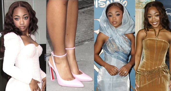 Leah Sava Jeffries Serves Three Distinct Looks Promoting Percy Jackson and the Olympians Season 2—Anchored by Sculptural Heels