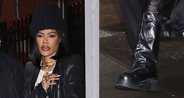 Teyana Taylor Brings Edgy Street Style to CBS Mornings in Leather Bermudas and Rick Owens Boots