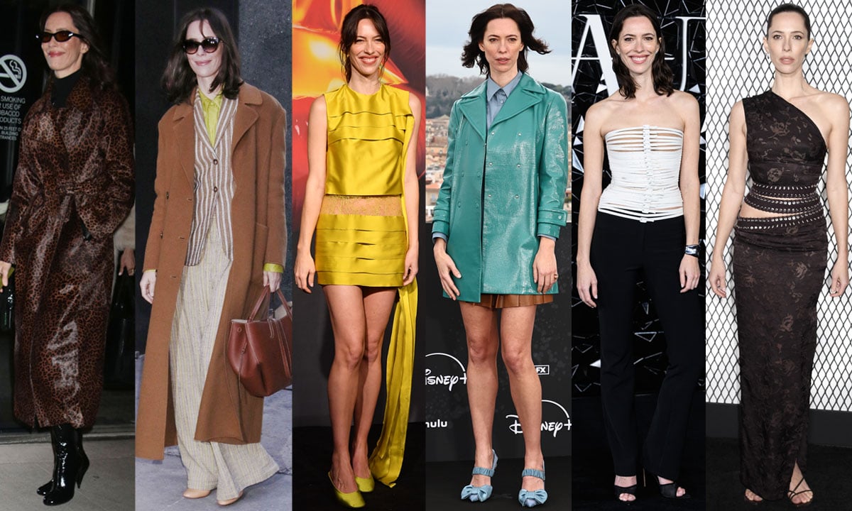 Rebecca Hall delivers a run of modern, playful looks—anchored by thoughtful shoe choices—while promoting her sci-fi body-horror series, The Beauty