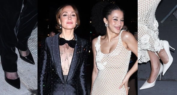 Rose Byrne & Chase Infiniti Lead NBR Gala Style in Classic Pumps and Statement Armani & Oscar de la Renta Outfits
