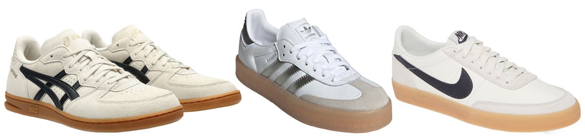 Retro sneakers finished with classic gum soles reflected a once-popular vintage aesthetic that gradually lost momentum as lighter profiles took over