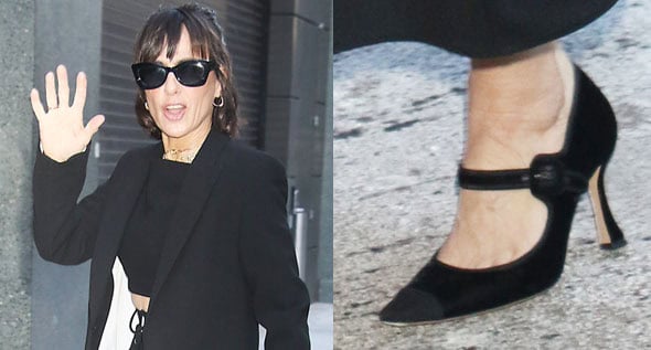 Constance Zimmer Embraces Playful Power Dressing in Alexandre Birman Mary Jane Pumps and Edeline Lee Outfit at The Lincoln Lawyer, Love Story Press