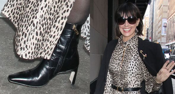 Constance Zimmer’s Wild Elegance in Leopard Dress and Le Seul Gator Boots While Promoting The Lincoln Lawyer