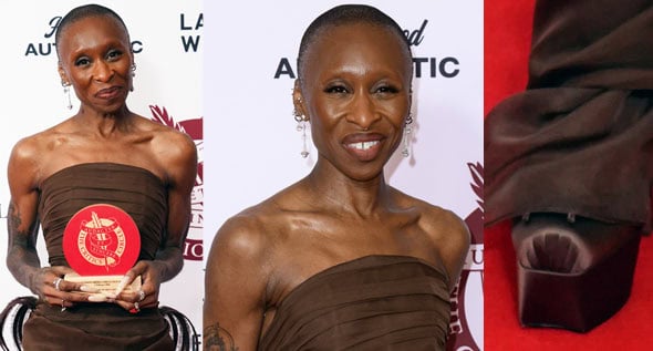 Cynthia Erivo Stuns in 6-Inch Christian Louboutin Cassia Platform Pumps and Chocolate Balenciaga Gown at 2026 Critics’ Circle Film Awards