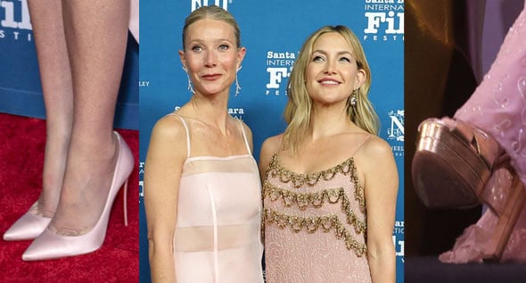 Kate Hudson Grabs Arlington Artist Award in Gold Platforms & Pink Louis Vuitton with Gwyneth Paltrow in Prada Louboutins