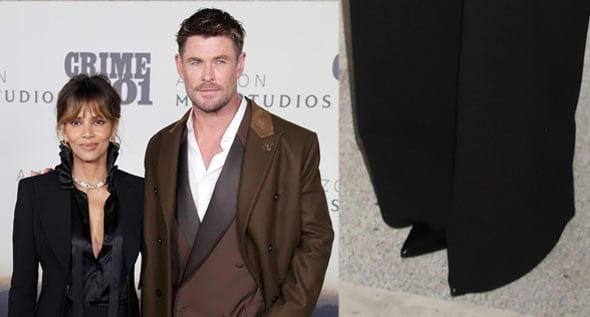 Halle Berry Pairs Gucci “Bombshell” Pumps With Vampy Ruffled Suit at Crime 101 Premiere