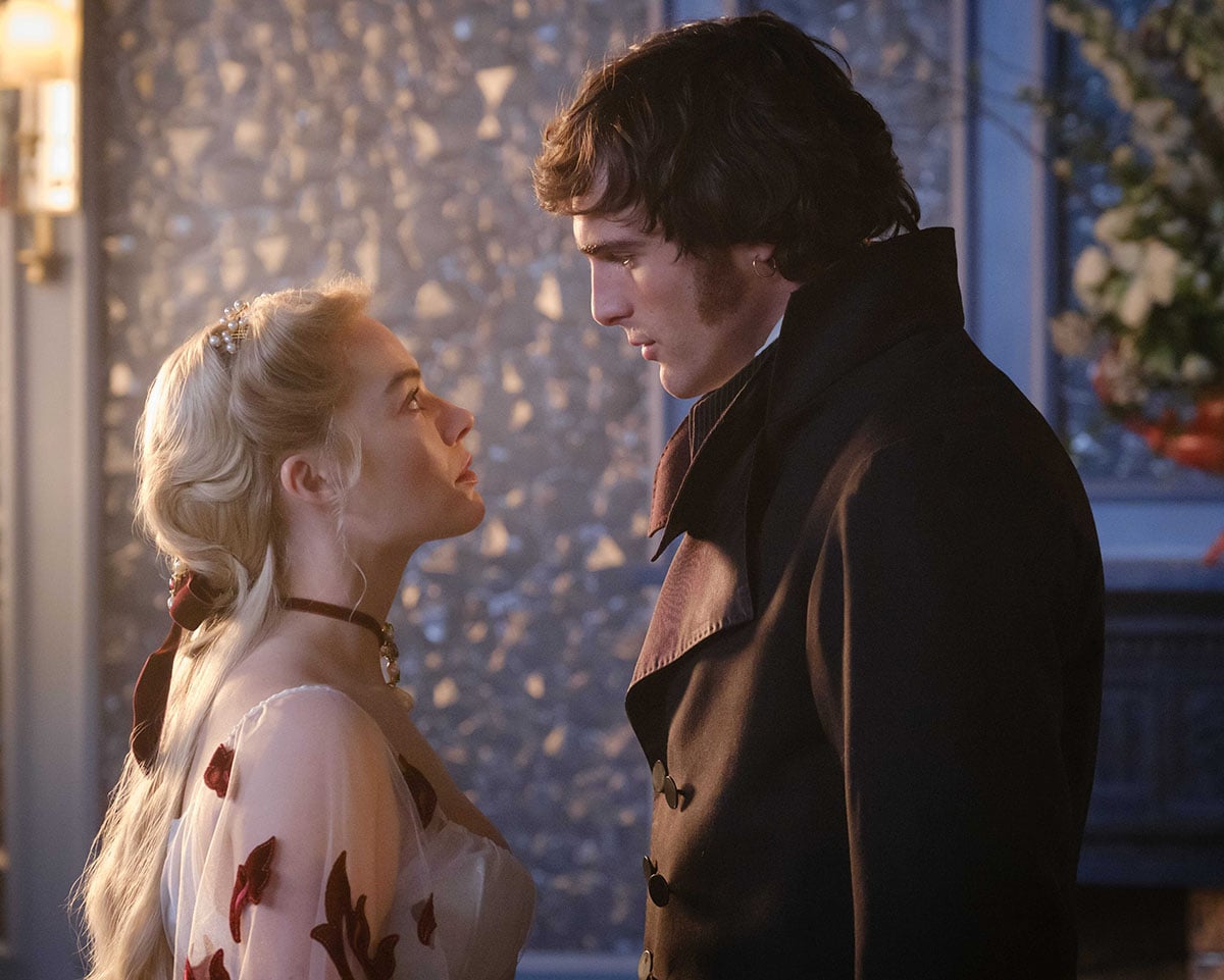 Margot Robbie and Jacob Elordi star as Catherine Earnshaw and Heathcliff in the 2026 romantic drama Wuthering Heights, loosely inspired by Emily Brontë's 1847 novel