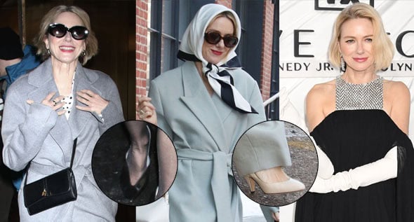 Naomi Watts Modernizes Jackie O Style in Jude Pumps and Stella McCartney for ‘Love Story’ Press Tour