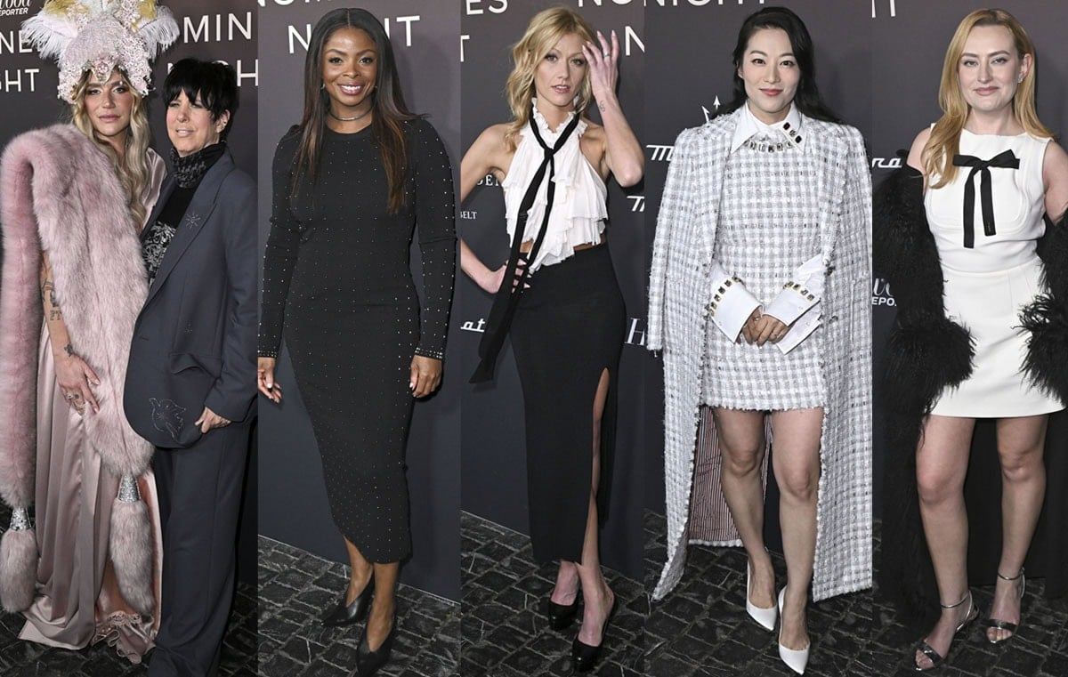 Stars show up in mostly black and white looks at The Hollywood Reporter’s Oscar Nominees Night at the Chateau Marmont in Los Angeles
