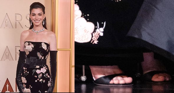 Anne Hathaway Channels Marlene Dietrich in Iconic Roger Vivier ‘Boule’ Heels at the 98th Academy Awards