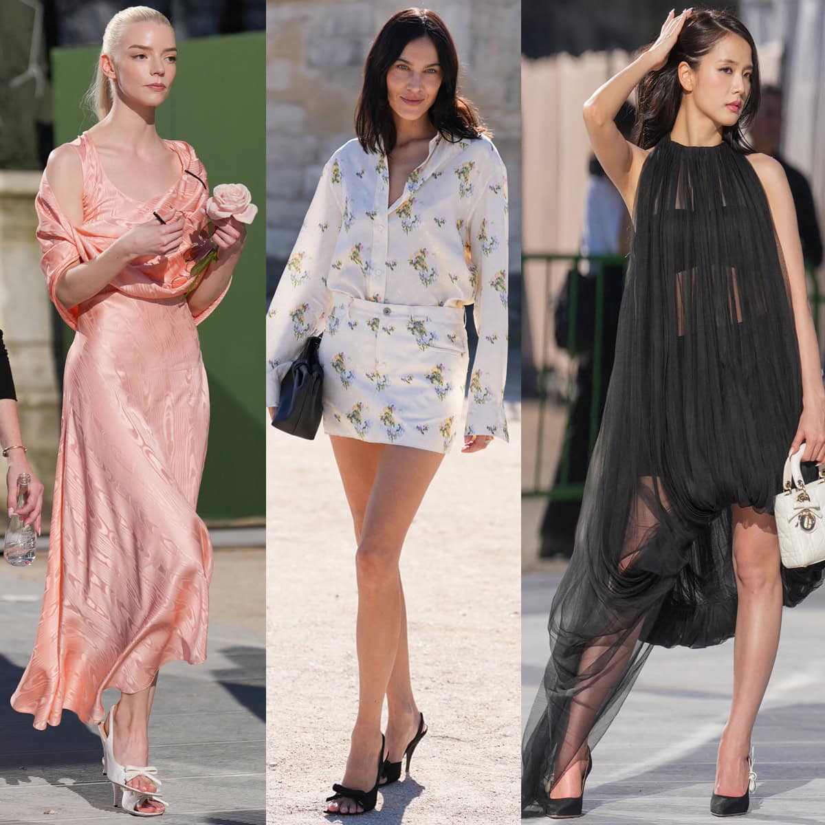 Anya Taylor-Joy, Alexa Chung, and Kim Jisoo arrive at the Dior Fall/Winter 2026–2027 show during Paris Fashion Week, each putting her own spin on Dior’s signature bow pumps