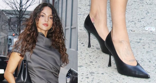 Eiza Gonzalez Shows Off Tattoo-Free Feet in 4.3-Inch JUDE “Kiss” Pumps