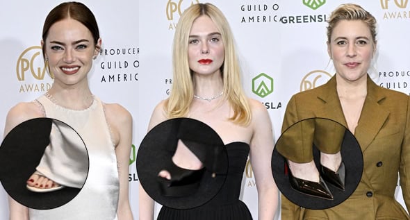 PGA Awards 2026: Emma Stone’s Silver Sandals, Elle Fanning’s Peep-Toe Pumps, and Greta Gerwig’s Louboutins