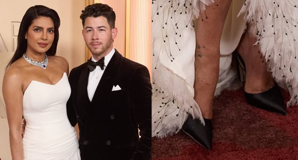 Priyanka Chopra’s 4.7-Inch Jimmy Choo “Brigitte” Pumps and Feathered Dior Gown at the 2026 Oscars