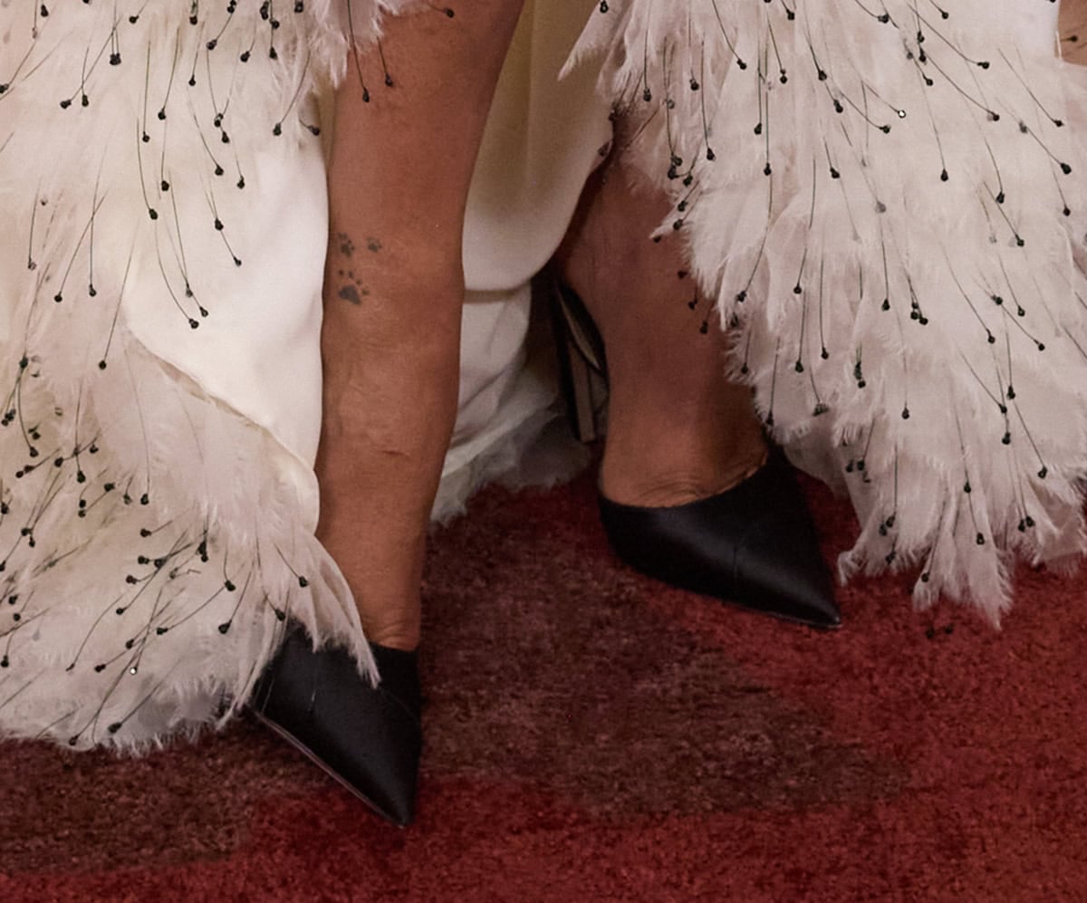 Priyanka Chopra slips into the Jimmy Choo “Brigitte” pumps featuring a stitched band at the pointed toes and heel counter, high vamps, and high stiletto heels