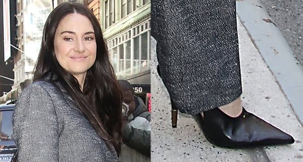 Shailene Woodley Sets 2026 Power Suit Trends in Sculptural Khaite ‘Bella’ Wedge Pumps