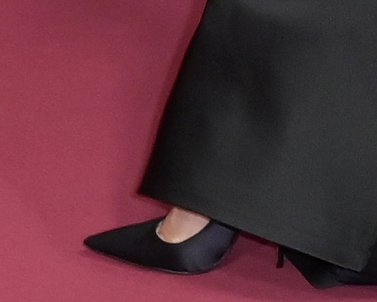 Zendaya slips into the classic favorite Christian Louboutin “So Kate” pumps with sharp pointed toes and slim stiletto heels