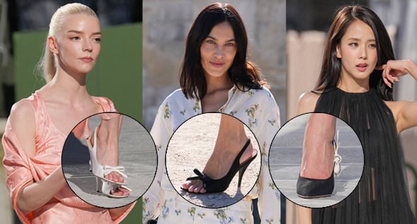 Anya Taylor-Joy, Alexa Chung, and Jisoo Stun in Dior Bow Pumps at Dior Paris Fashion Week Show