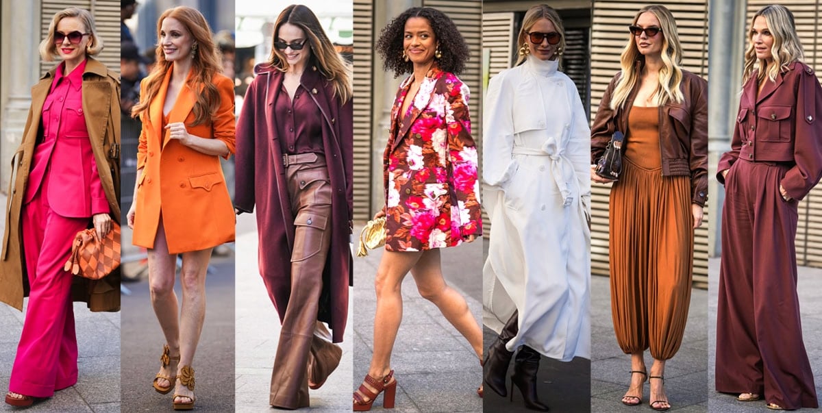 Front-row guests arrive in vibrant tailoring, floral prints, and flowing silhouettes, pairing Zimmermann ensembles with everything from braided platform sandals and knee-high boots to delicate stilettos