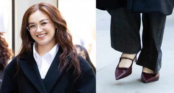 Anna Cathcart’s Today Show Style: How She Paired $79 Burgundy Slingbacks With Aniye By Corsetry