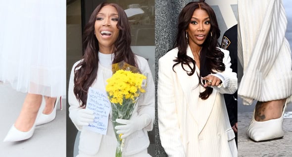 Brandy Pairs $795 Christian Louboutin “So Kate” and Studio Amelia “Rhodes” Pumps for ‘Phases’ Memoir Press Tour