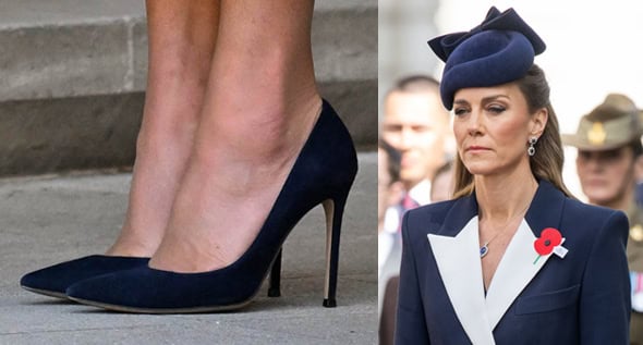 Kate Middleton Debuts Navy Gianvito Rossi Pumps & Sarah Burton’s New Givenchy Tailoring for ANZAC Day 2026