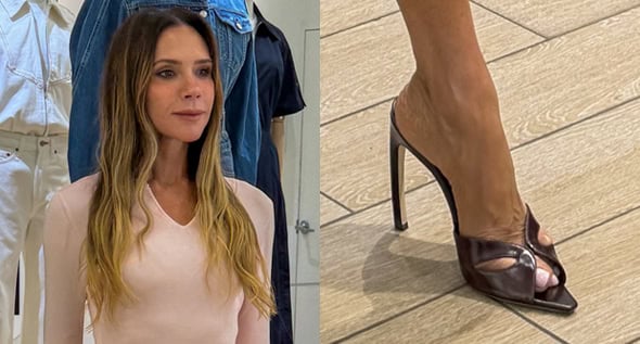 Victoria Beckham Grounds Her Gap Collection in 4-Inch Curved Heels and Pastel Knits