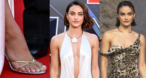 Camila Mendes Channels Warrior Goddess Teela in $199 Metallic Femme LA Mules & Archival Cavalli Gowns