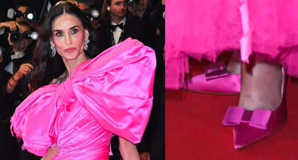 Demi Moore Brings Edgy Fairytale Drama to Cannes in Matières Fécales x Christian Louboutin Bow Heels