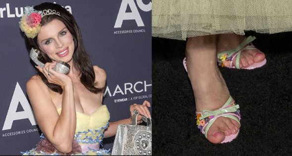 Whimsical in Yellow: Julia Fox Honored at ACE Awards in 3D Floral Betsey Johnson Heels