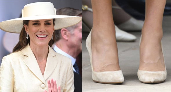 Kate Middleton Rewears Her Signature Gianvito Rossi “Gianvito 105” Bisque Pumps at the 2026 Order of the Garter