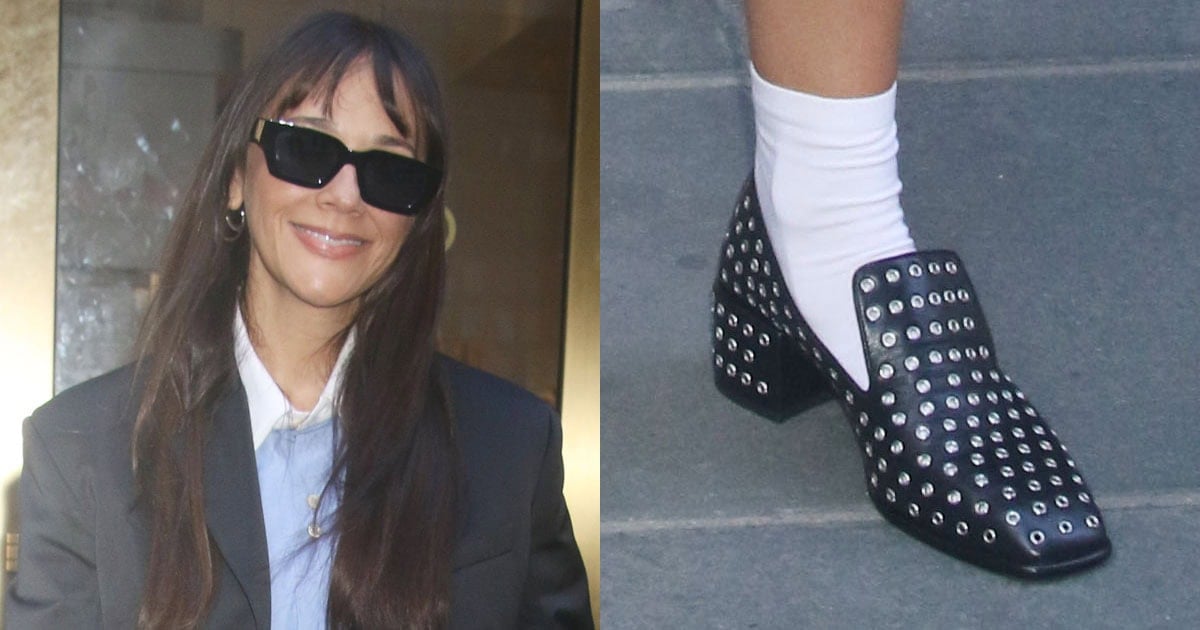 Rashida Jones Masters ‘Grandpacore’ Style in Studded Jimmy Choo Loafers at the Today Show