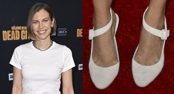 Lauren Cohan Elevates Casual Comic-Con Shorts With Larroudé’s Radical “Deena” Pumps