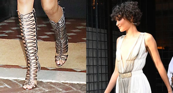 Zendaya Channels Athena in Sophia Webster Gladiator Sandals and Vintage Alberta Ferretti Mini Dress
